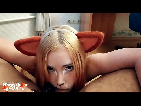 ❤️ Kitsune swallow dick agus cum ina bhéal ❤️ Super sex linn ﹏